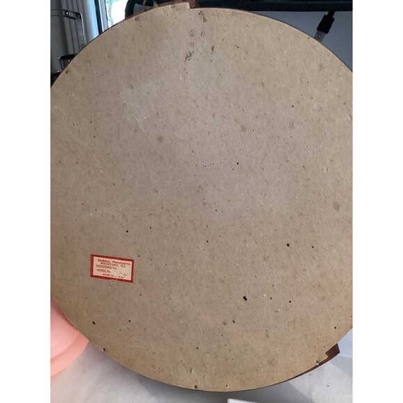 Vintage Wall Mirror 12" Diam Wooden Frame W/ Shelves Art Deco MCM - Picture 5 of 5